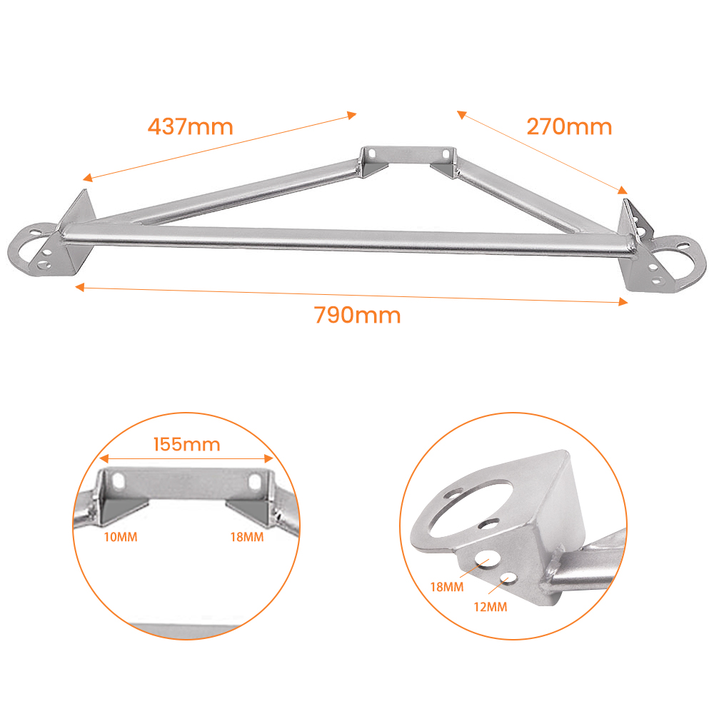 Front Upper Strut Bar Brace compatible For Honda Civic Del Sol EG EK 92-00