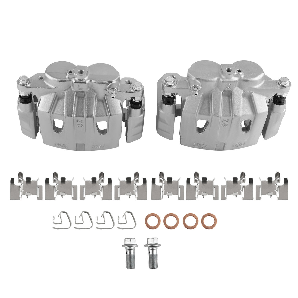2x Front Brake Calipers w/ Bracket compatible For Toyota Highlander 2010-2020  compatible For Sienna Lexus