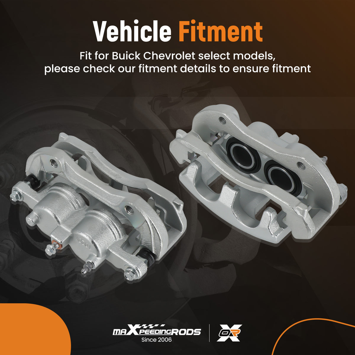 Disc Brake Caliper Set Front compatible For Chevrolet Impala 2006-2013 with Bracket 18B4988