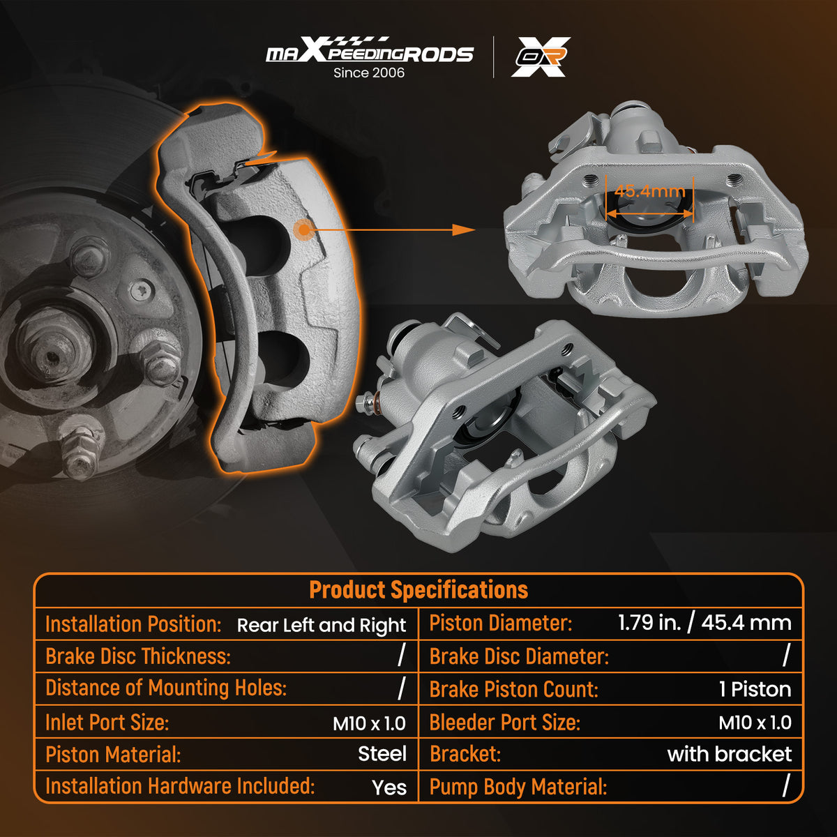Rear LeftRight Disc Brake Caliper Compatible For Ford Explorer 2011-2019 /Flex 2010-2014