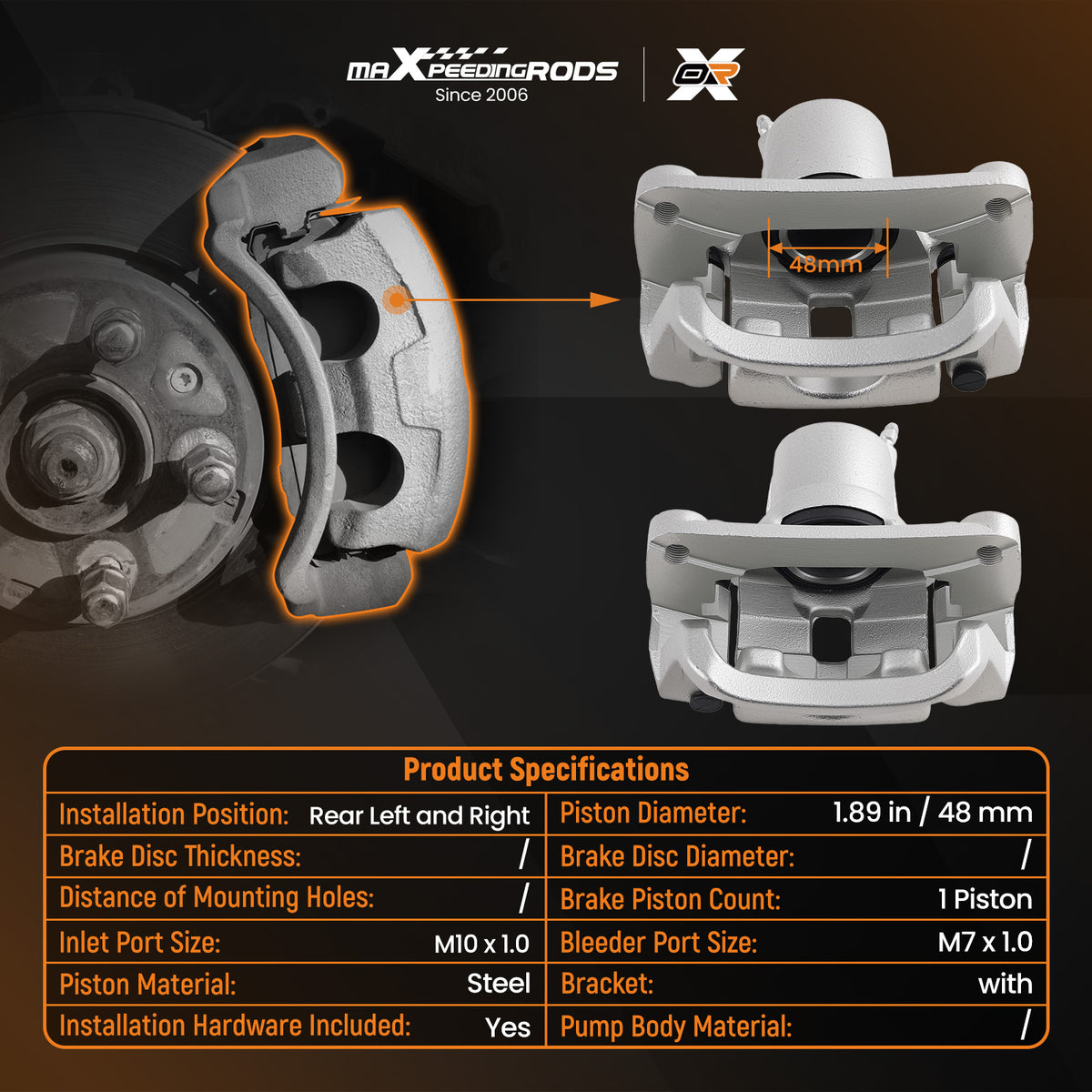 Rear Disc Brake Caliper compatible For Toyota Tundra 2007-17 compatible For Sequoia 08-17 19B3277 19B3276