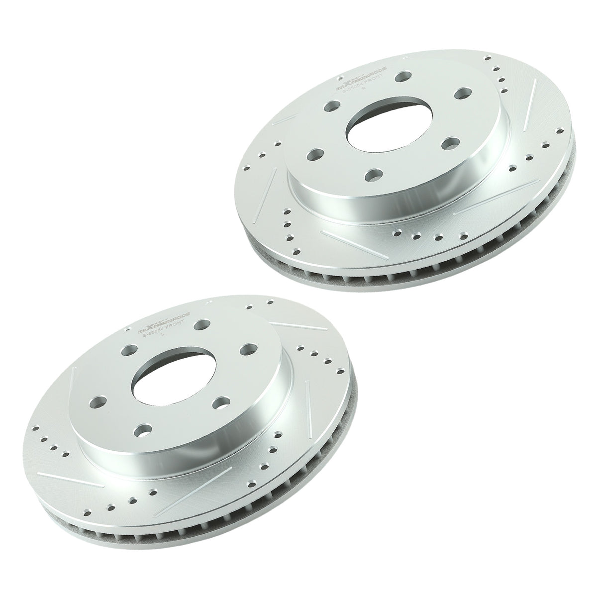 Front DrilledSlotted Disc Brake Rotors compatible For Cadillac Escalade 2002-06 S-55054