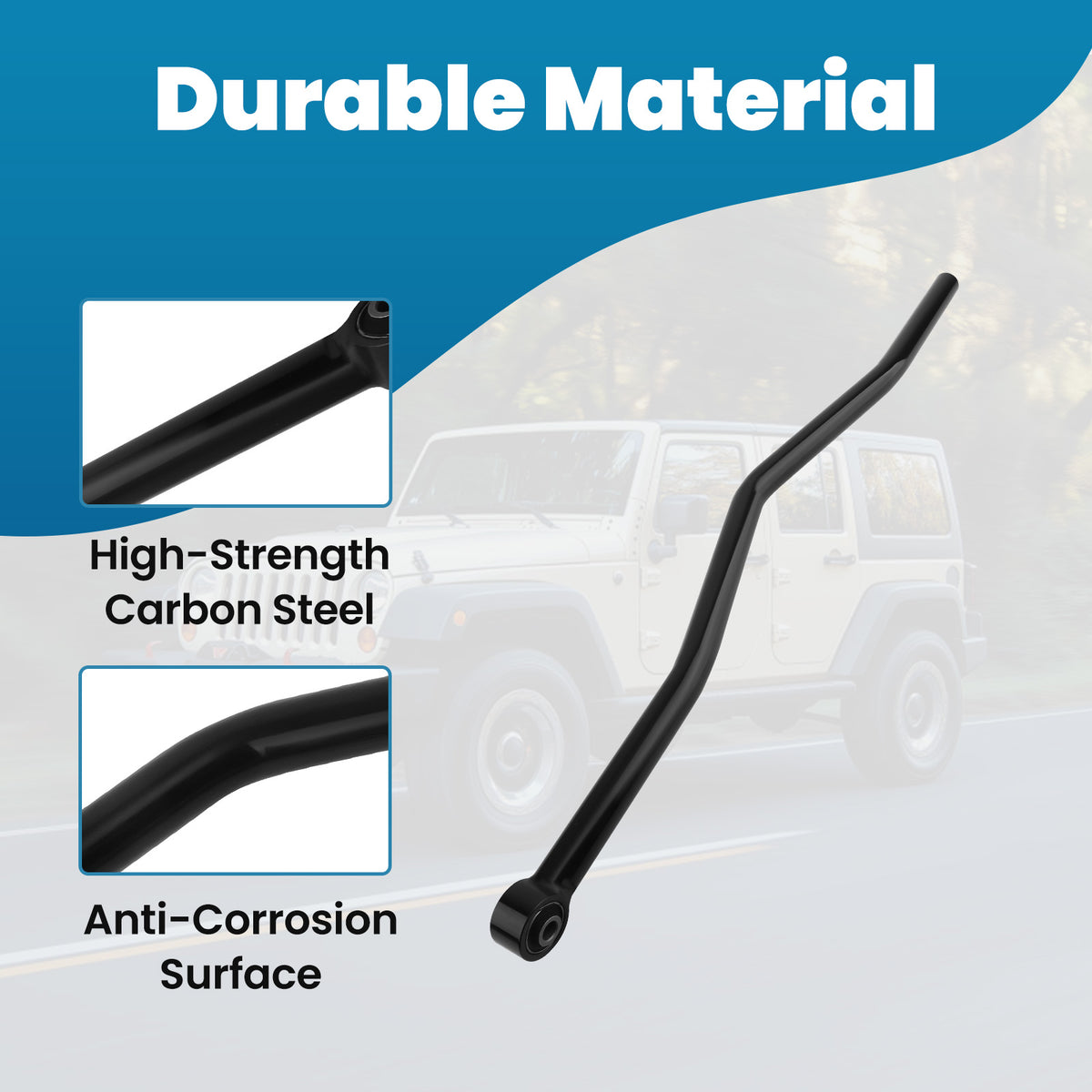 0-6 Lift Rear Adjustable Track Bar compatible For Jeep Wrangler JK 2007-2018 compatible For Panhard Rod