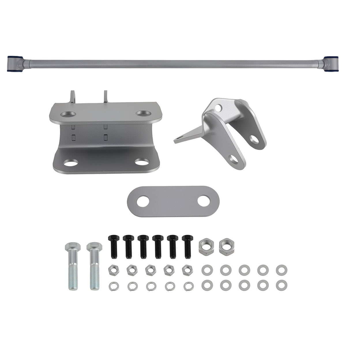Compatible For Chevy C10 compatible For GMC Truck Silver Double Adjustable compatible For Panhard Trac Bar W/ Brackets