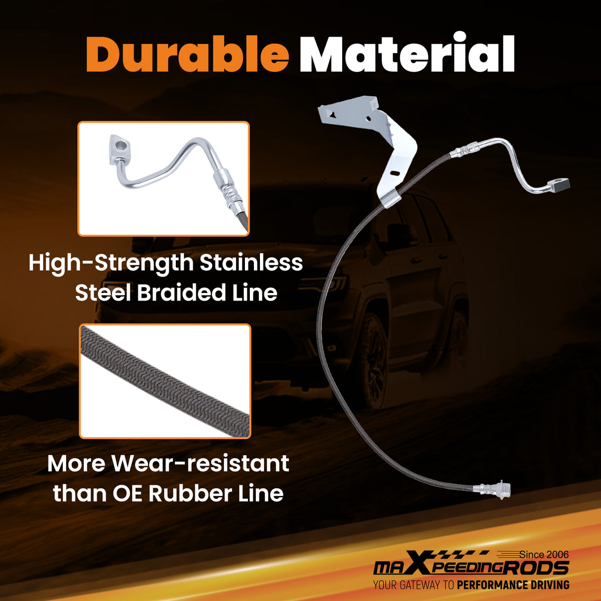 Extended Brake Lines Front compatible For Ford F-250 F-350 Super Duty 4WD 08-2016 4-6 Lift