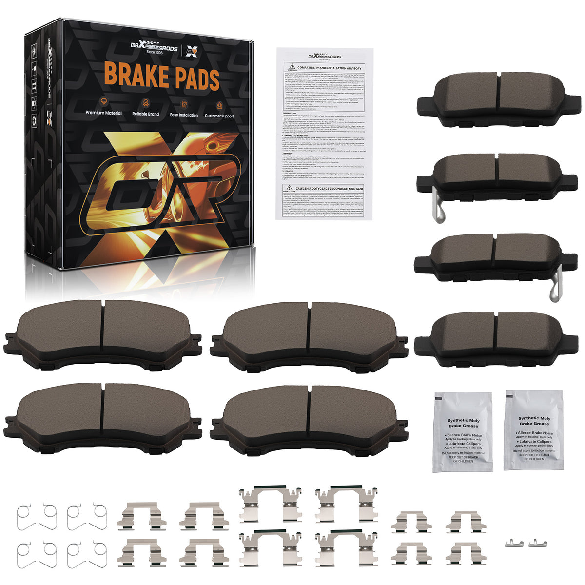 Front Rear Ceramic Brake Pads compatible For Nissan Qashqai 2017-2019/Rogue 2014-2020
