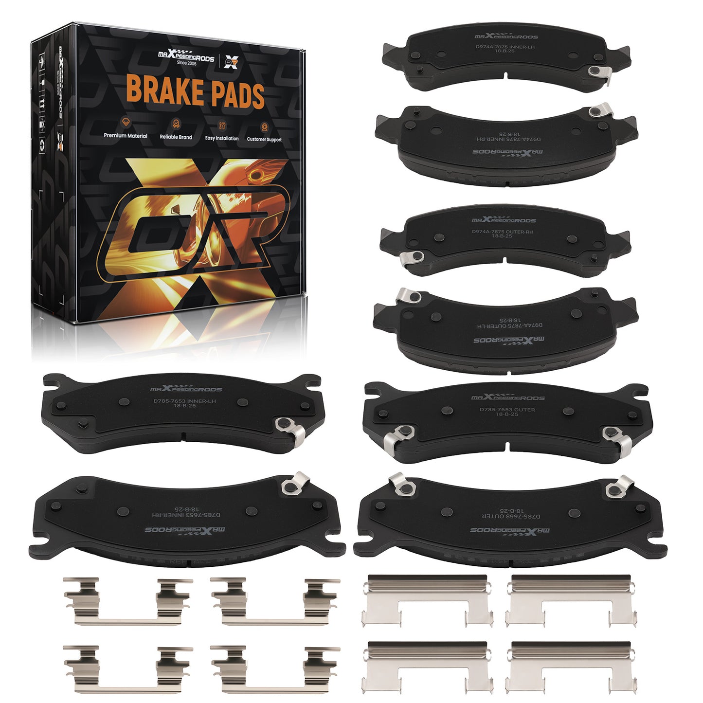 Ceramic Brake Pads FrontRear compatible For GMC Yukon XL compatible For Chevrolet Tahoe 2002-2006 P-785