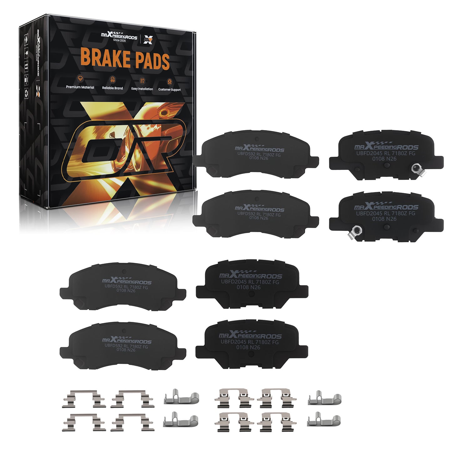 Front Rear Ceramic Brake Pads Set compatible For Mitsubishi Outlander 2014-2019/RVR 2013-24