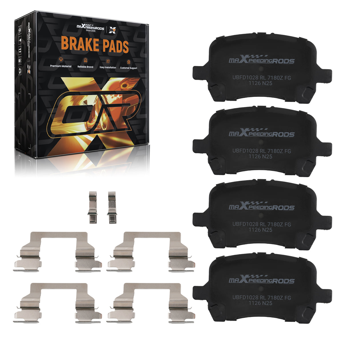 Front Ceramic Brake Pads Set compatible For Chevrolet Malibu 2004-2012/HHR 2006-2011 D1160