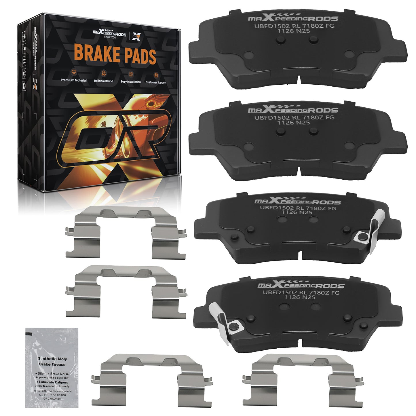 Front Ceramic Brake Pads Set compatible For Hyundai Elantra 2011-2016/Veloster 2012-2016
