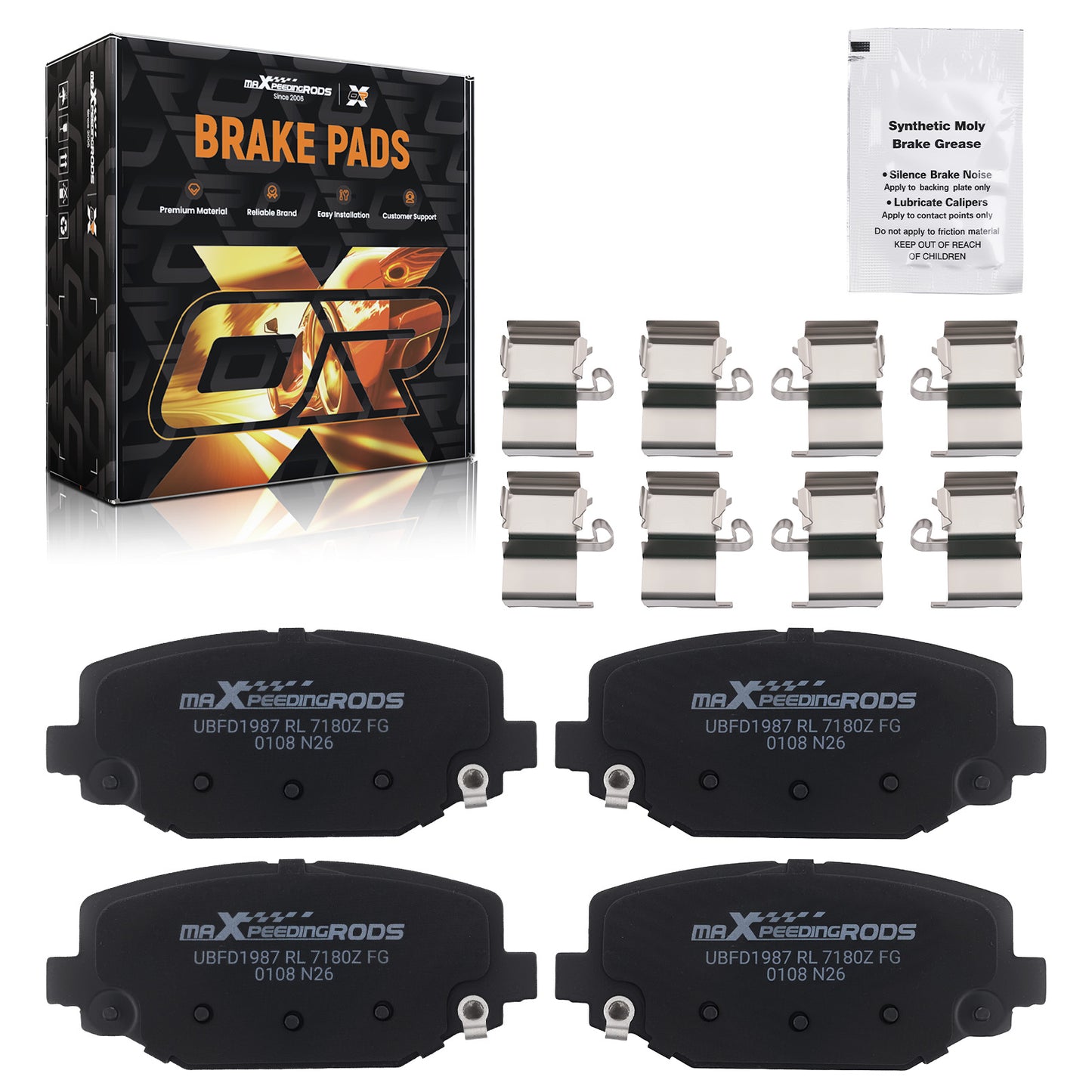 Rear Ceramic Brake Pads Set compatible For Chrysler TownCountry 2012-16 compatible For Ram C/V 2012-15