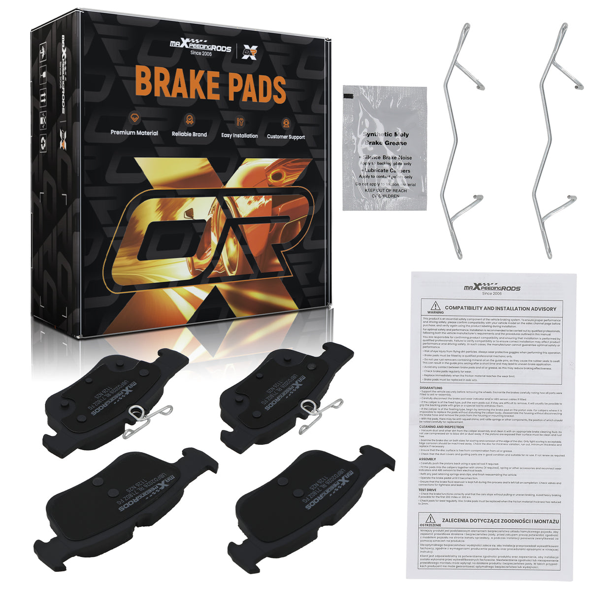 Rear Ceramic Brake Pads Set compatible For Ford Edge 2015-24/Escape 2017-19/Fusion 2013-20