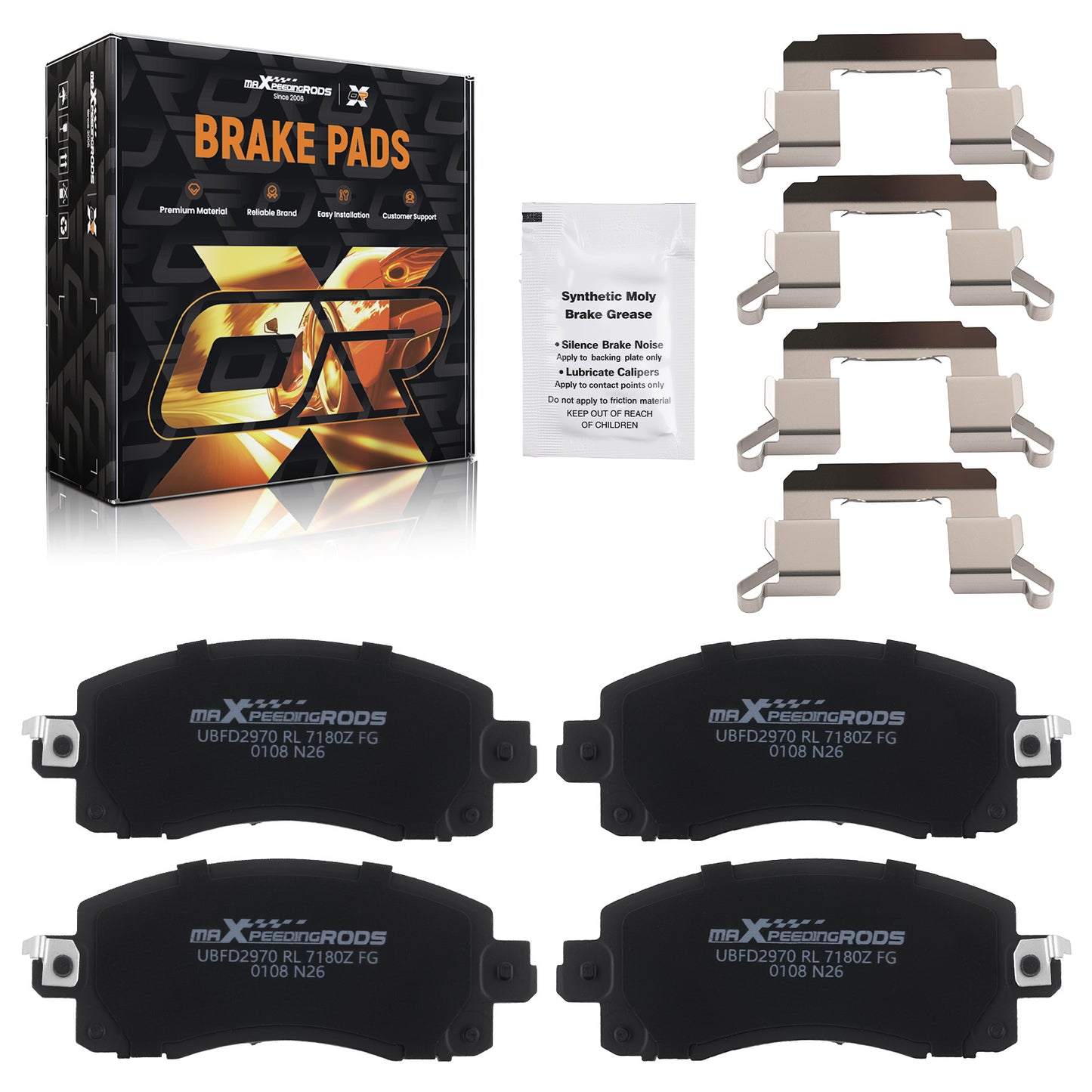 Front Ceramic Brake Pads Set compatible For Subaru Crosstrek 2018-2025 compatible For Forester 2019-2025