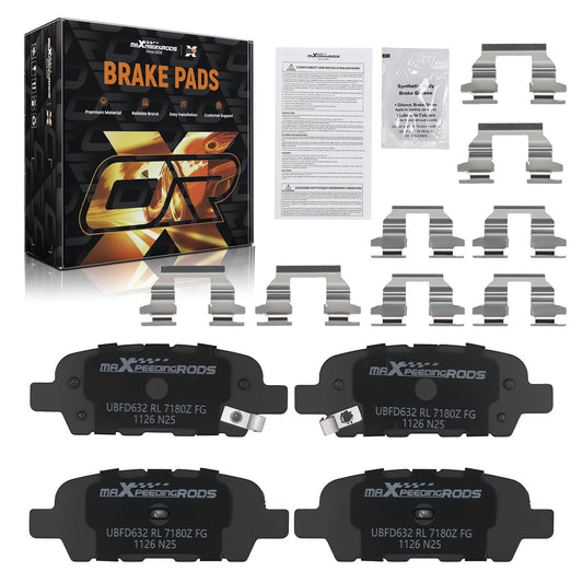 Rear Ceramic Brake Pads Set compatible for Infiniti EX35 EX37 FX35 FX37 FX45 G25 G35 G37