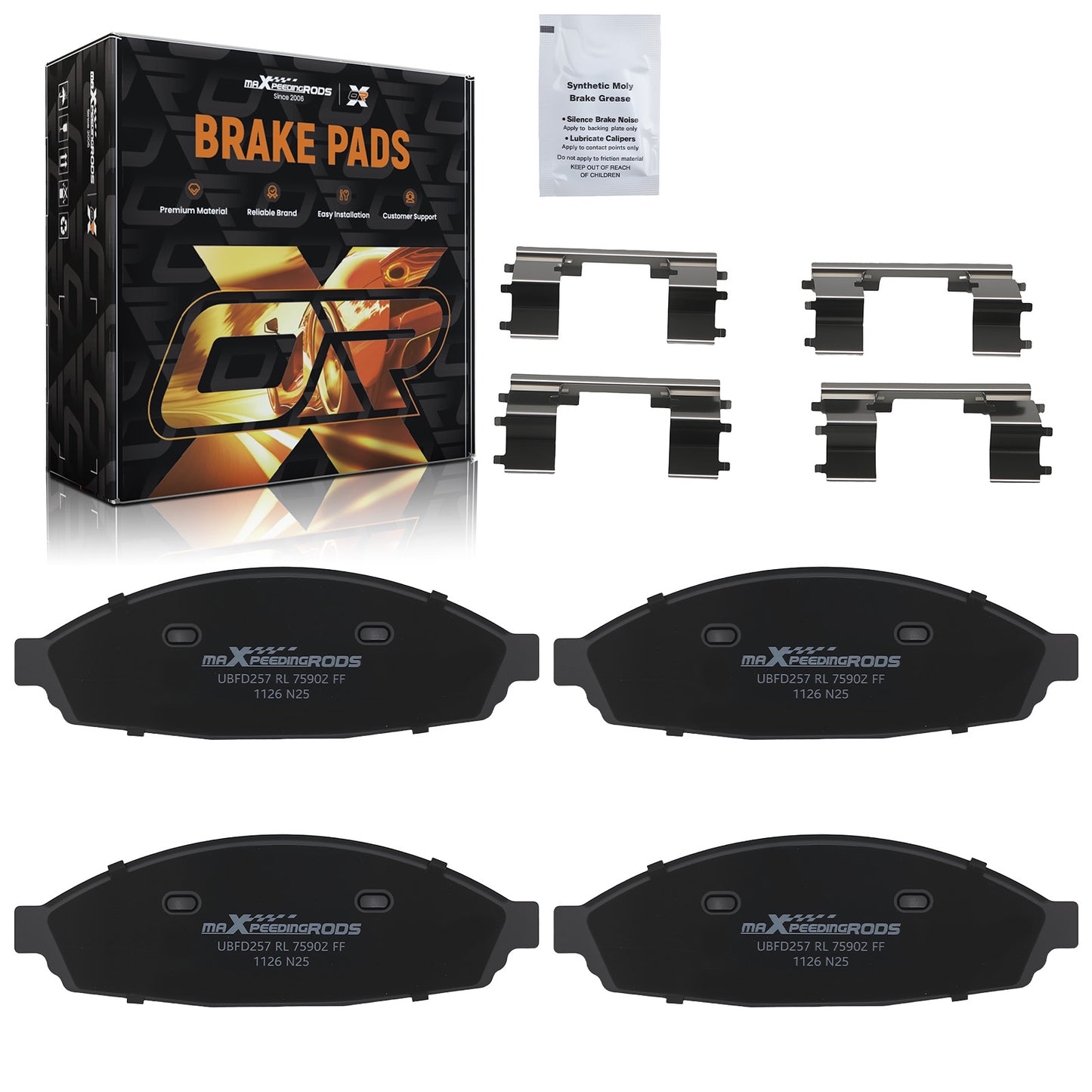 Front Ceramic Brake Pads compatible For Ford Crown Victoria compatible For Lincoln Town Car 2003-2011