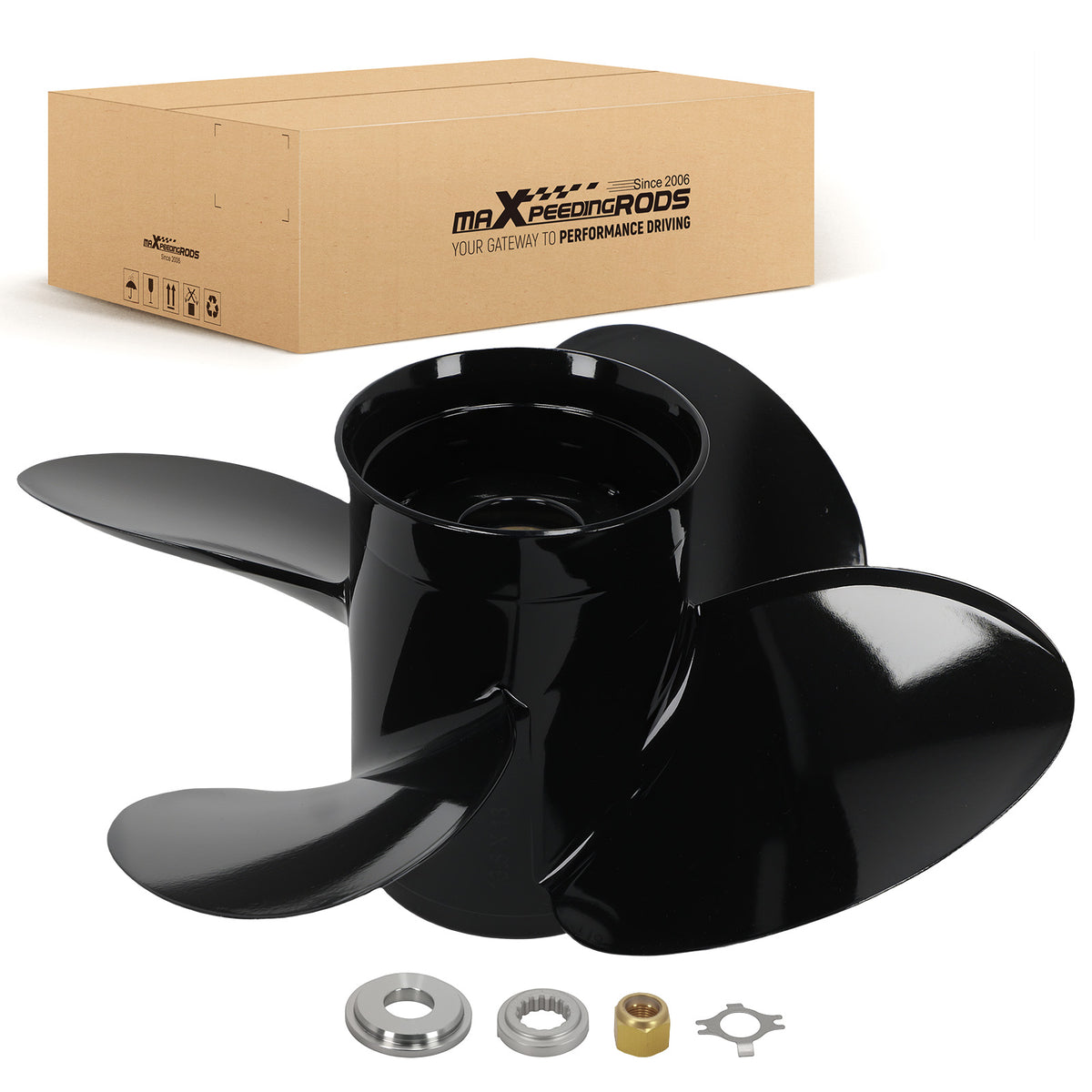 13 Pitch Boat Propeller compatible For Mercury 90HP 100HP 115HP 13.8 4 Blade