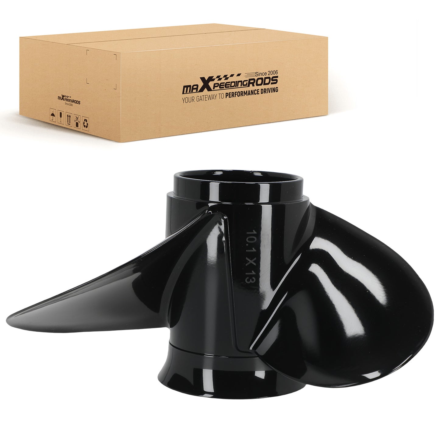 10.1x13 3 Blade Aluminum Propeller compatible For Evinrude 15-35HP 14 Tooth