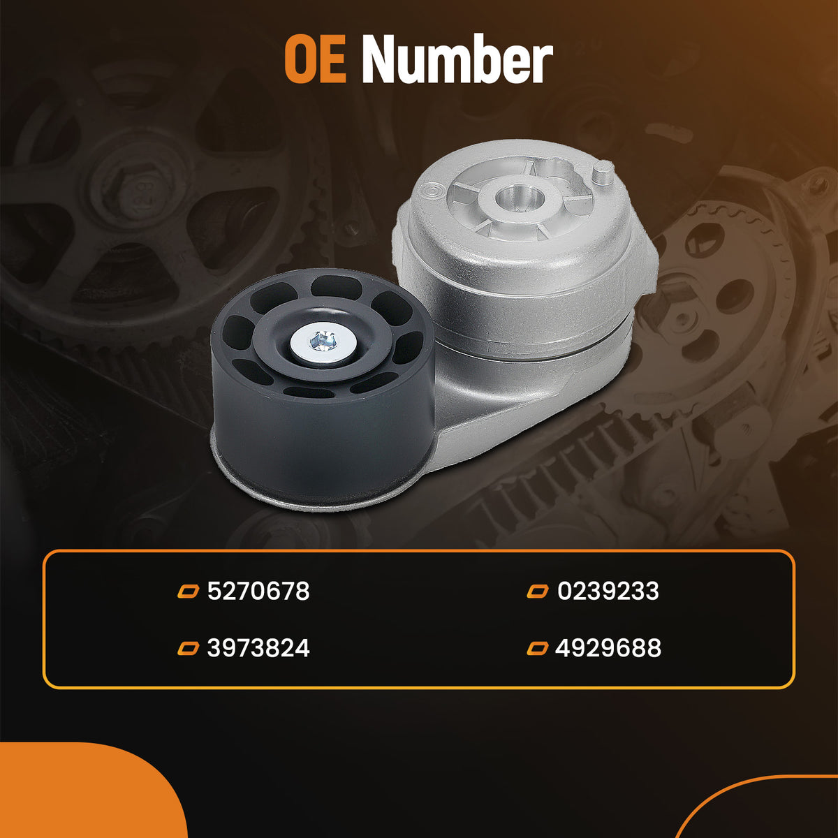 Belt Tensioner compatible For Cummins 5.9L 6.7L Engine 5270678 3973824 Direct Replacement