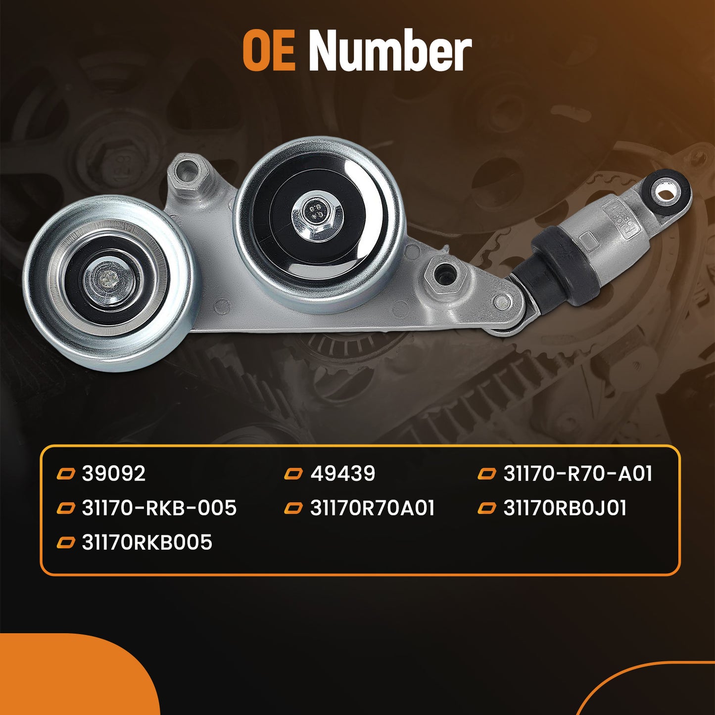 Belt Tensioner Assembly compatible For Honda Accord Coupe Sedan Crosstour Hatchback V6 3.5L