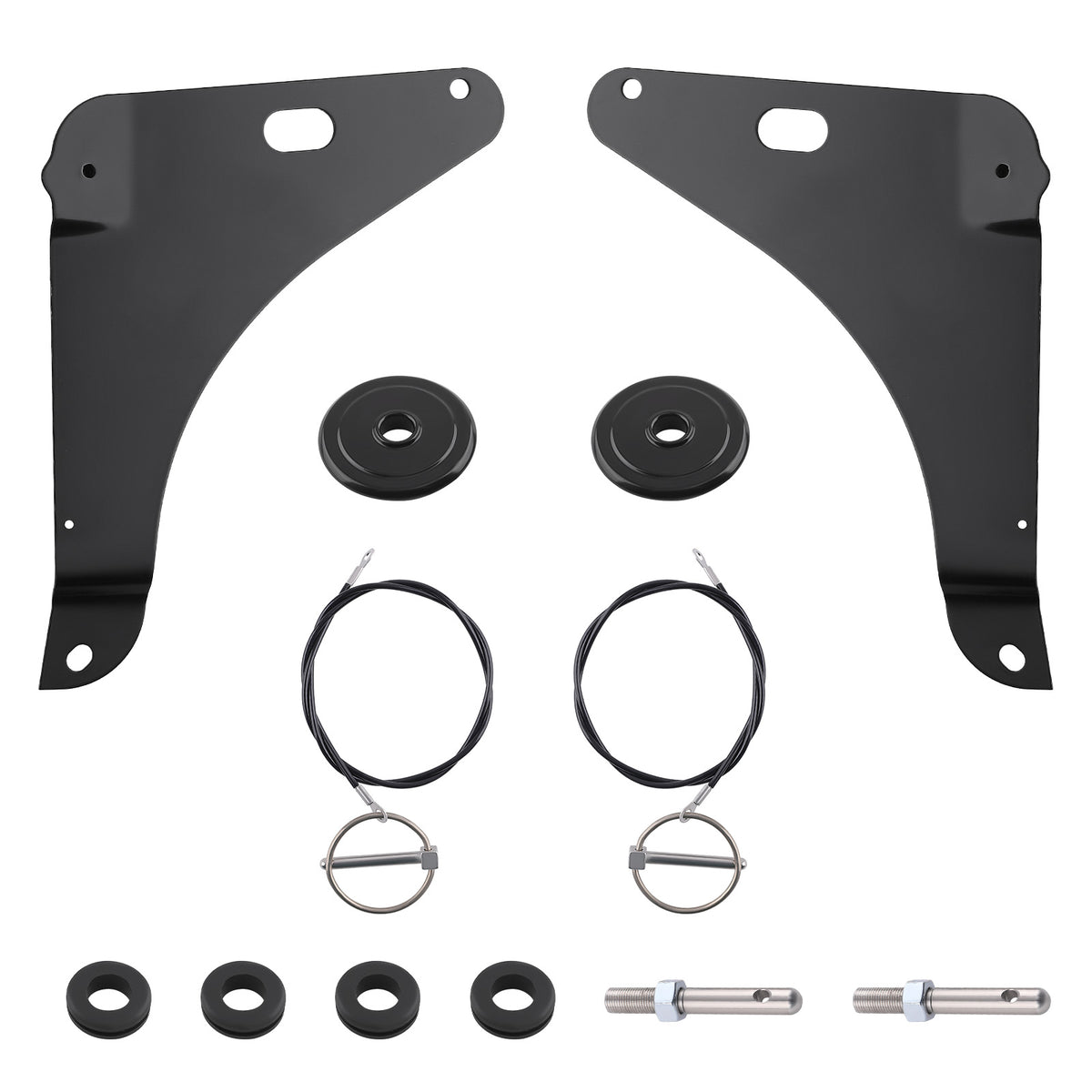 Black Hood Pin Pins Kit compatible For Dodge Challenger 82214260AD 82214260AC 082214260AB