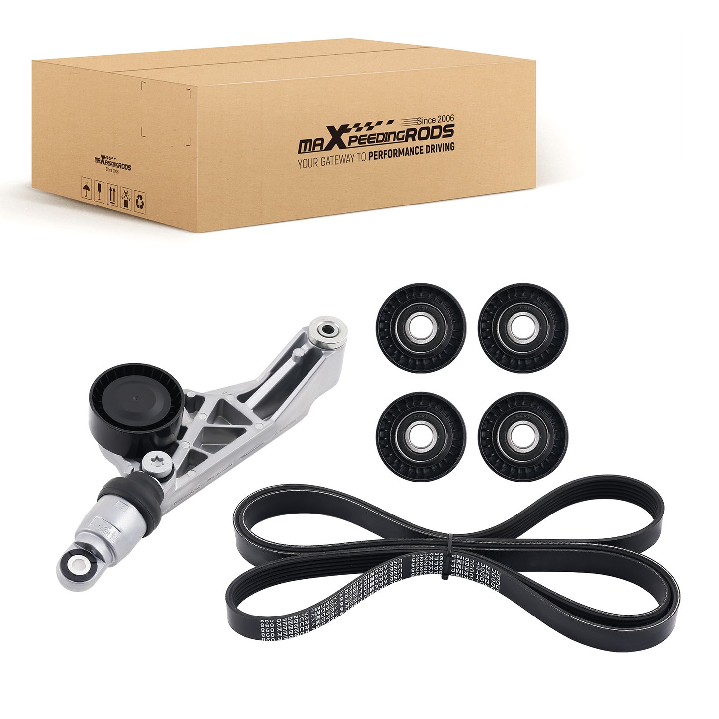 Drive Belt Kit W/ TensionerIdler Pulleys compatible For Jeep Wrangler 3.6L 4627038AA