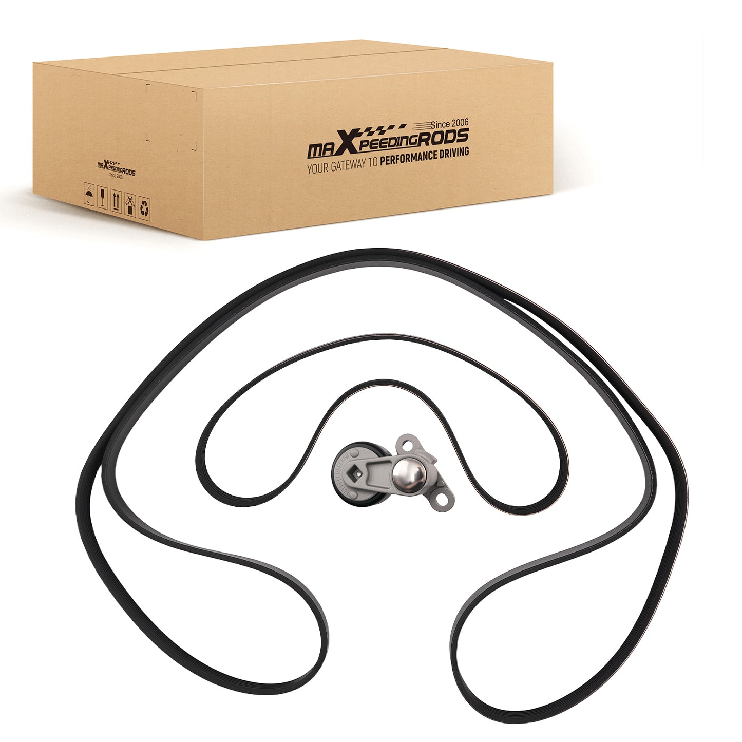 A/C Serpentine Drive Belt Tensioner Kit compatible For Chevy Silverado GMC Savana 2002-2008
