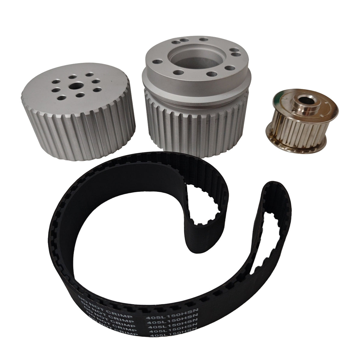 Billet Aluminum Gilmer Belt Drive Pulley Kit For Small Block compatible For Chevy 305 350 LWP