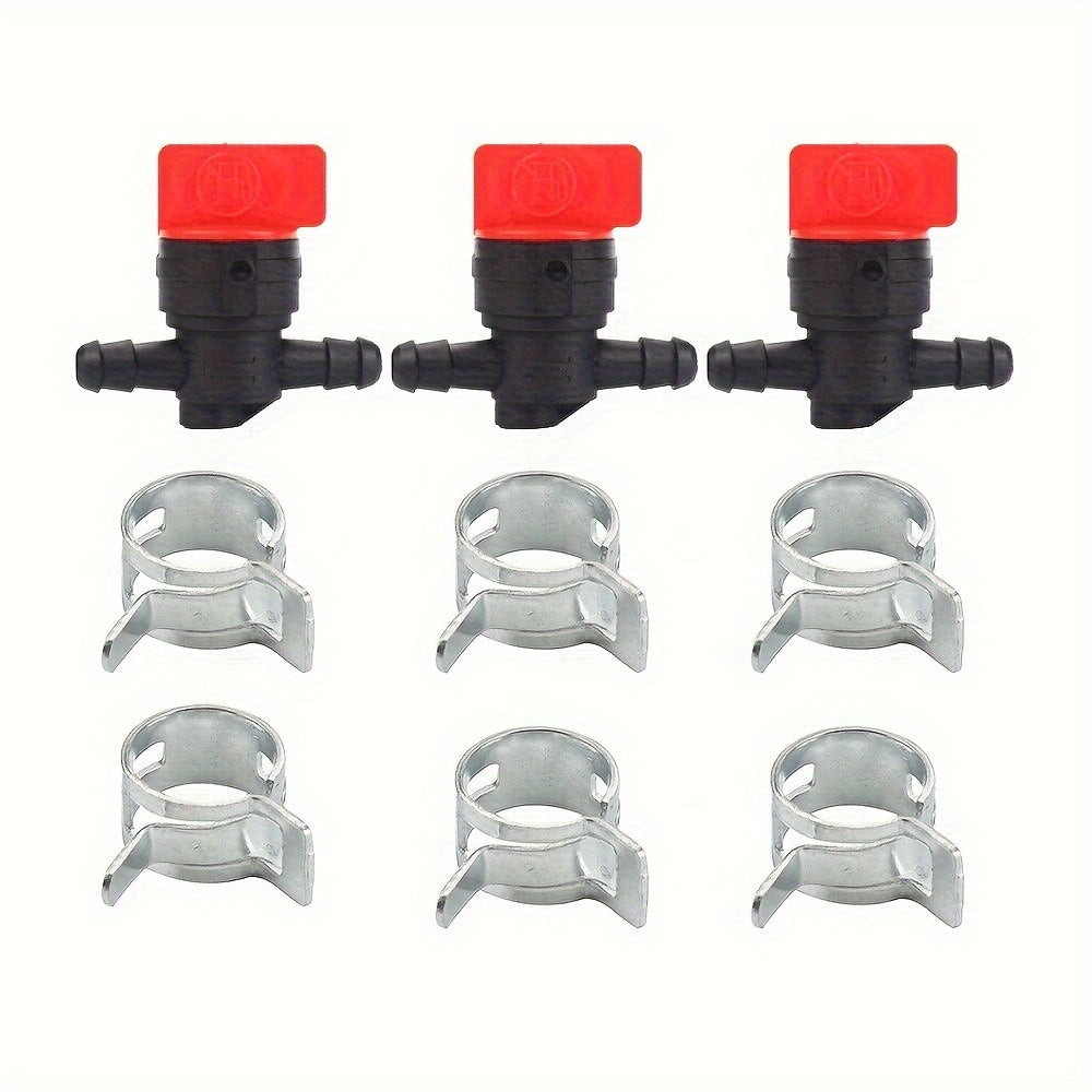3pcs 1/4" InLine Straight Fuel Gas Cut-Off Shut Off Valve Petcock Motorcycle
