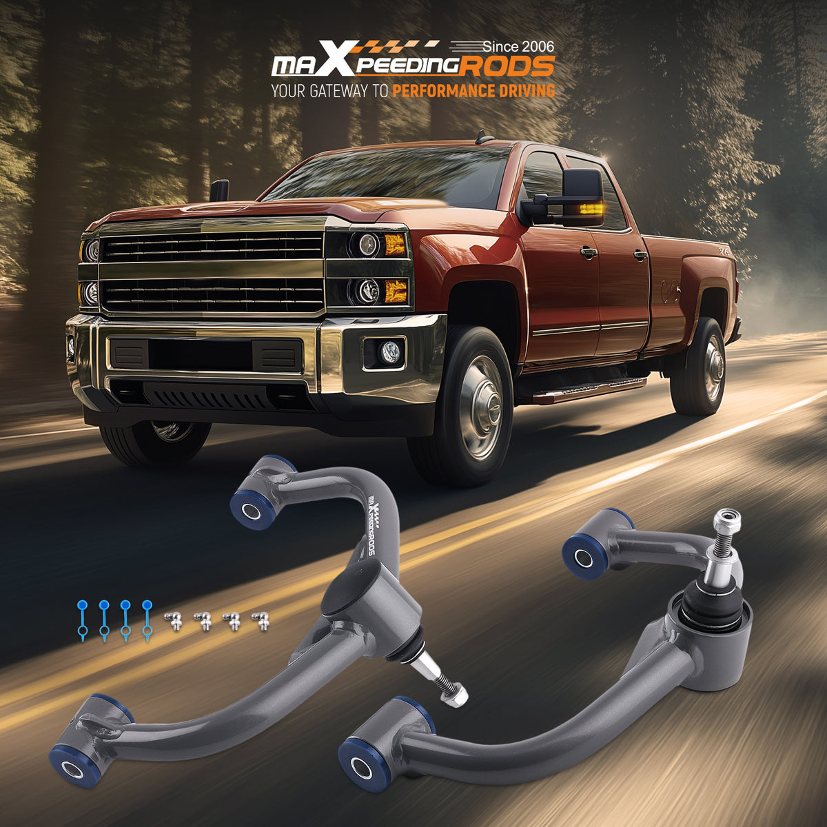 Front Upper Control Arm 2-4 Lift compatible For Chevy GMC Sierra 2500HD 3500HD 2011-2020