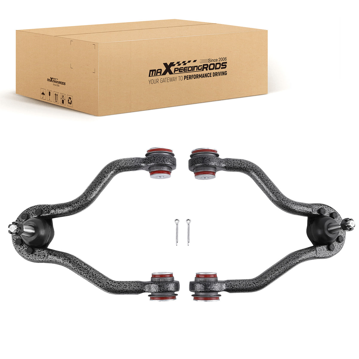 Front Upper Control Arms w Poly Bushing For 1988-1999 compatible For Chevrolet K1500 compatible For Suburban