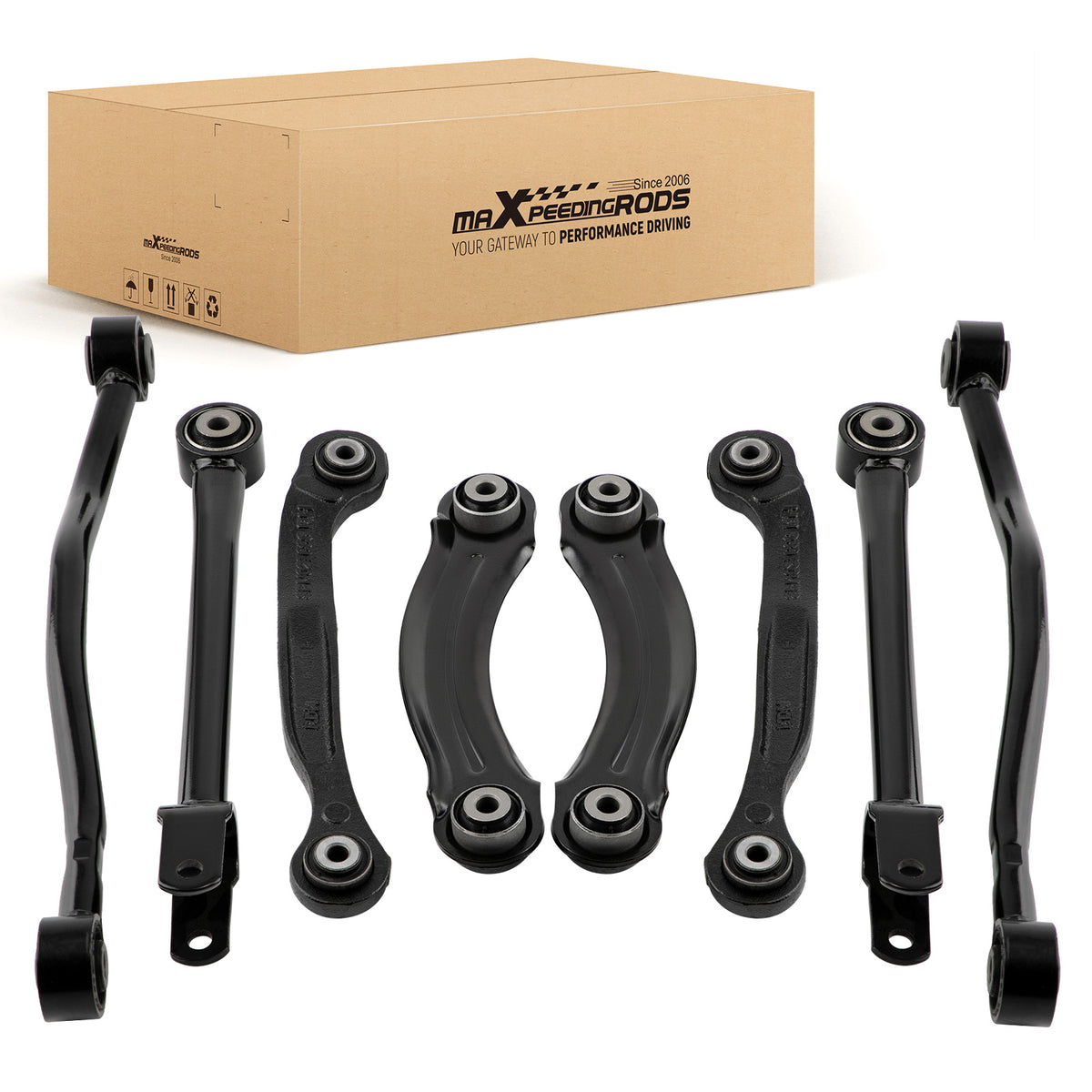 8pc Rear Suspension Control Arms Strut Rod Lateral Arm LHRH compatible For Dodge Charger