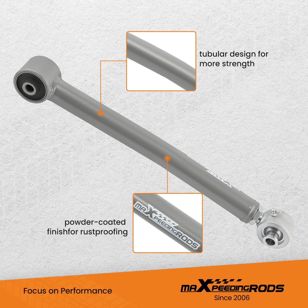 Adjustable Rear Upper Control Arms 0-6" Lift Kit compatible For Jeep Wrangler JK 2007-2018