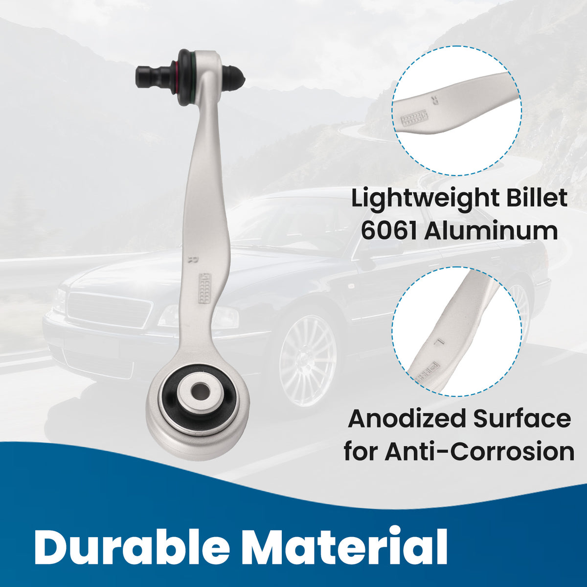 Front Upper Rearward Control Arm compatible For Audi A4 A6 Quattro 1997-2004 K80525 K80526
