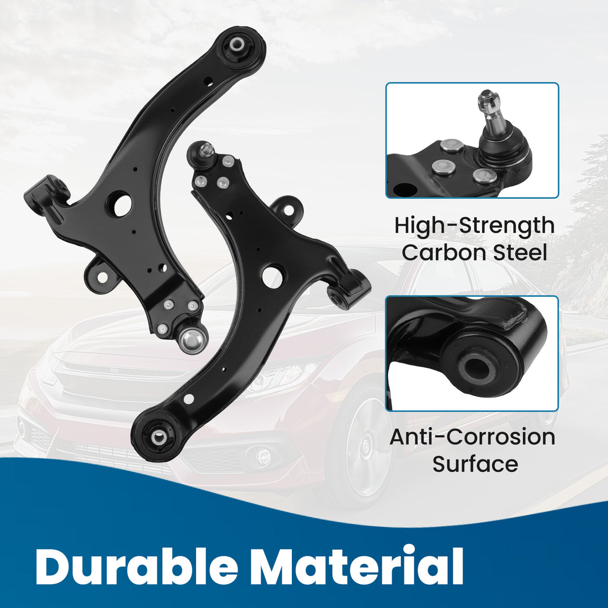 6x Front Lower Control Arm Sway Bar Outer Tie Rod compatible For Chevrolet Impala 2000-2013