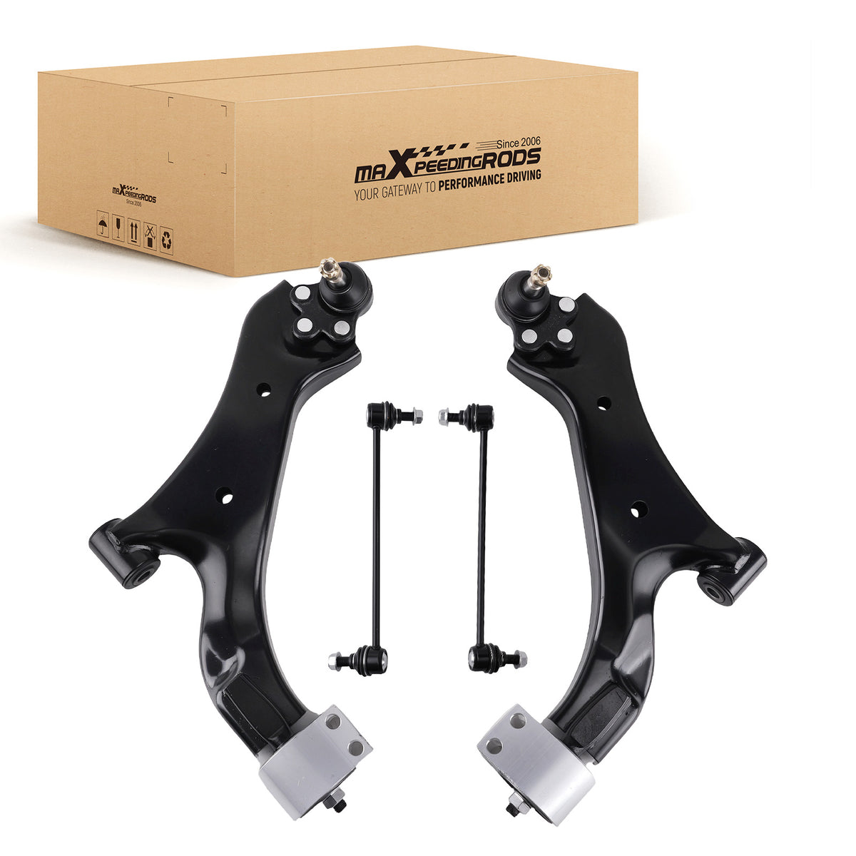 4x Front Lower Control ArmsSway Bar Link For 2008 2009 2010 compatible For Saturn Vue XL-7