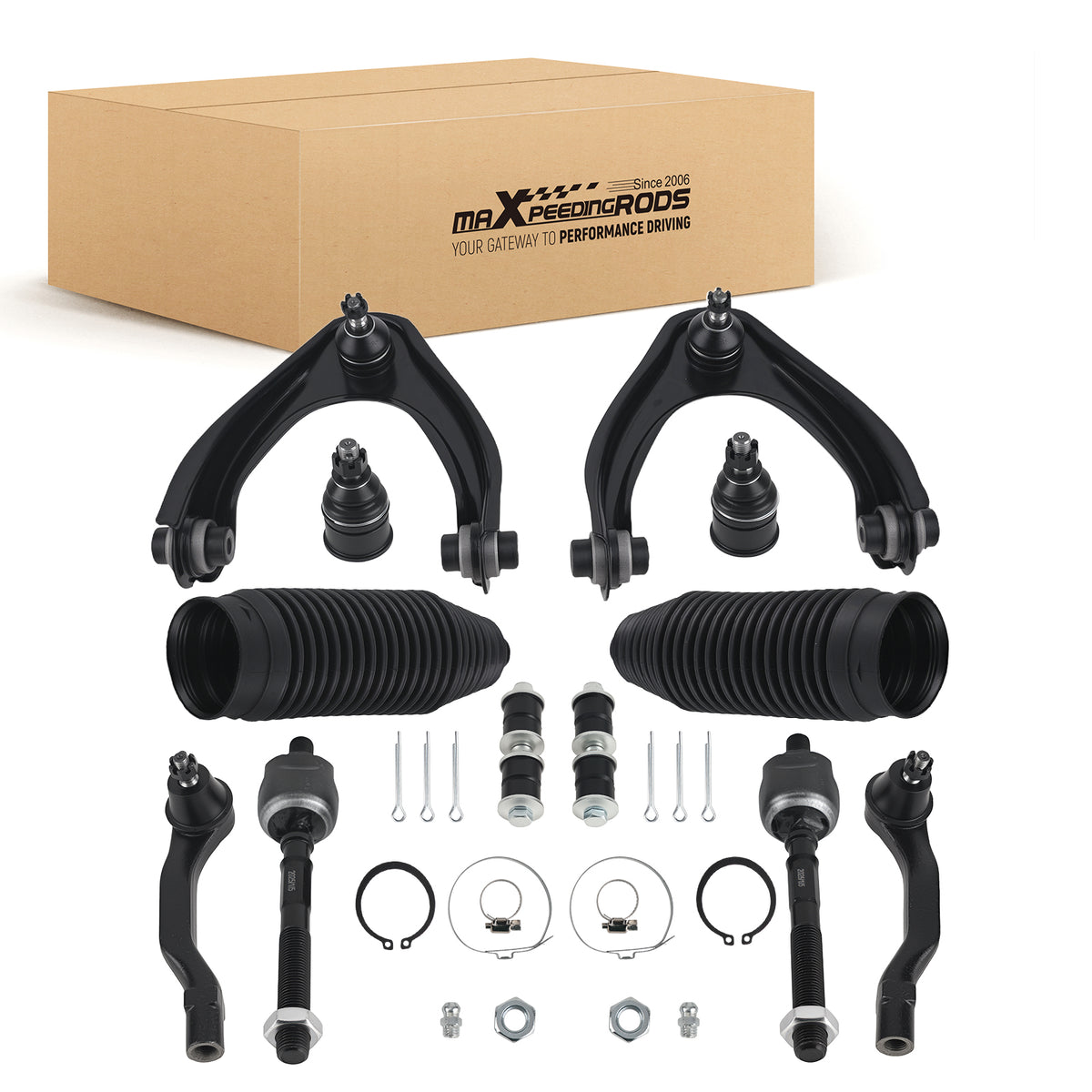 12x Front Upper Control Arm Tie Rod Sway Bar Links Kit For 1996-2000 compatible For Honda Civic