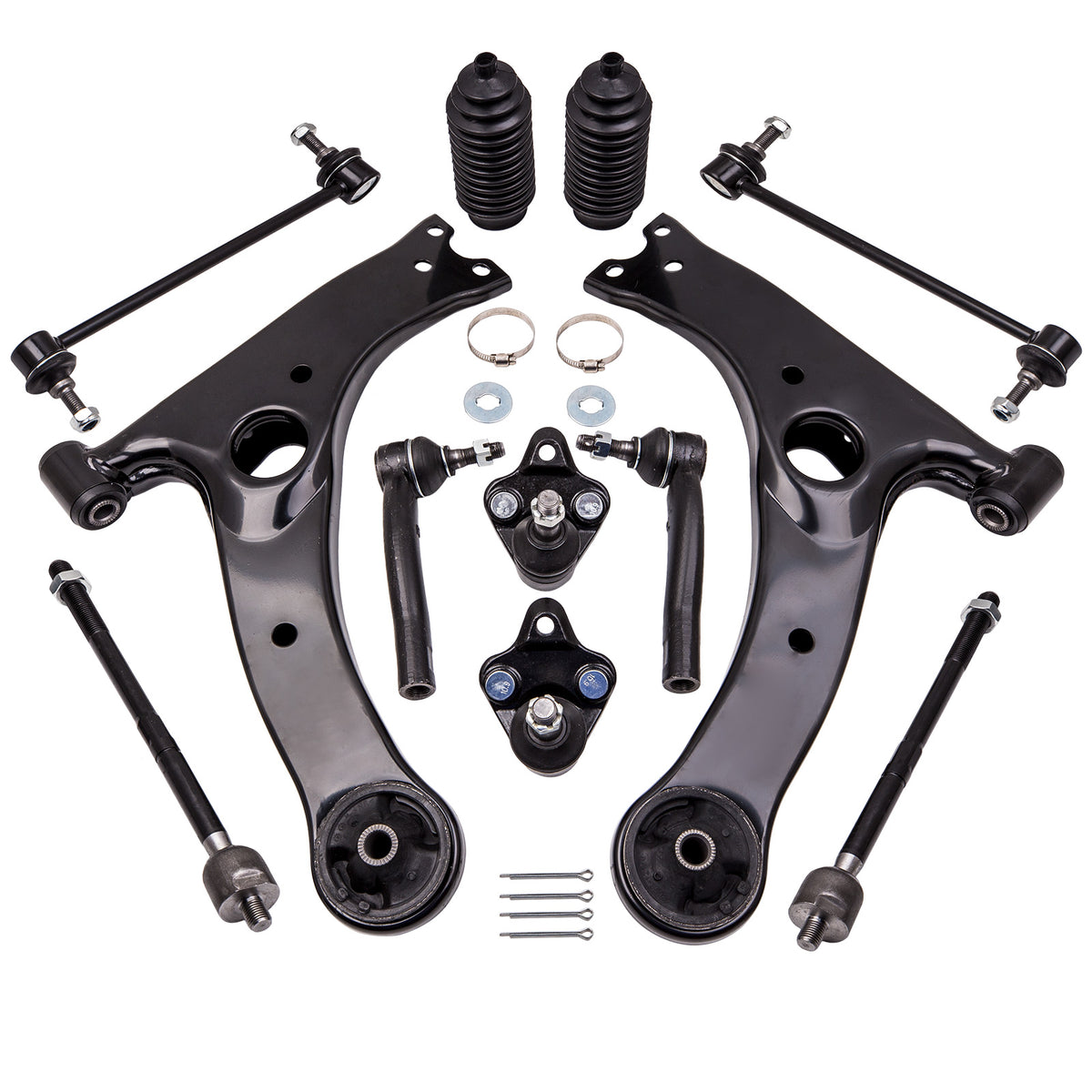 Front Lower Ball Joint Control Arm Tie Rod Sway Link compatible For Toyota Corolla 2003