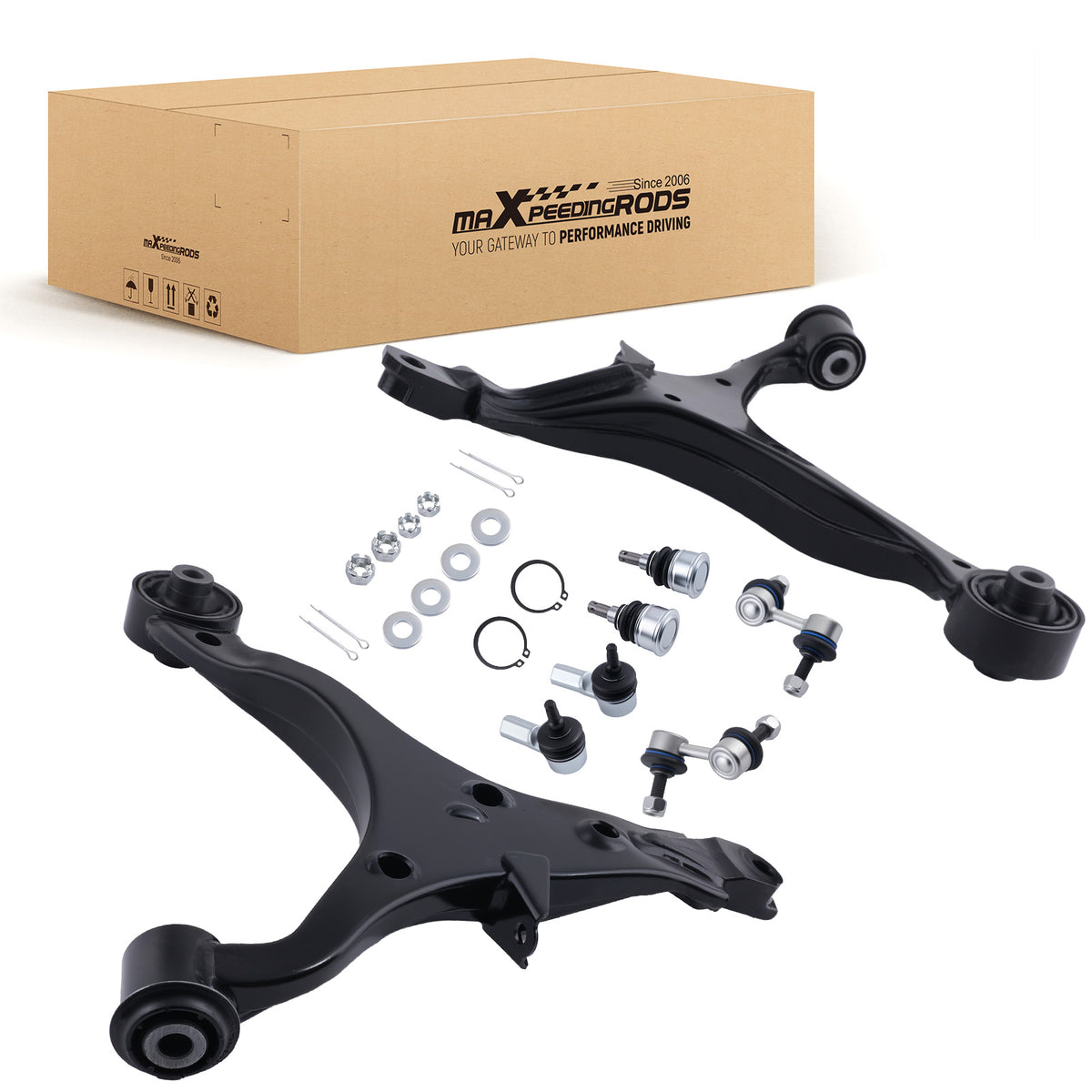 Front Lower Control Arms Tie Rods For 2002 2003 2004 2005 2006 compatible For Honda CR-V 2.4L