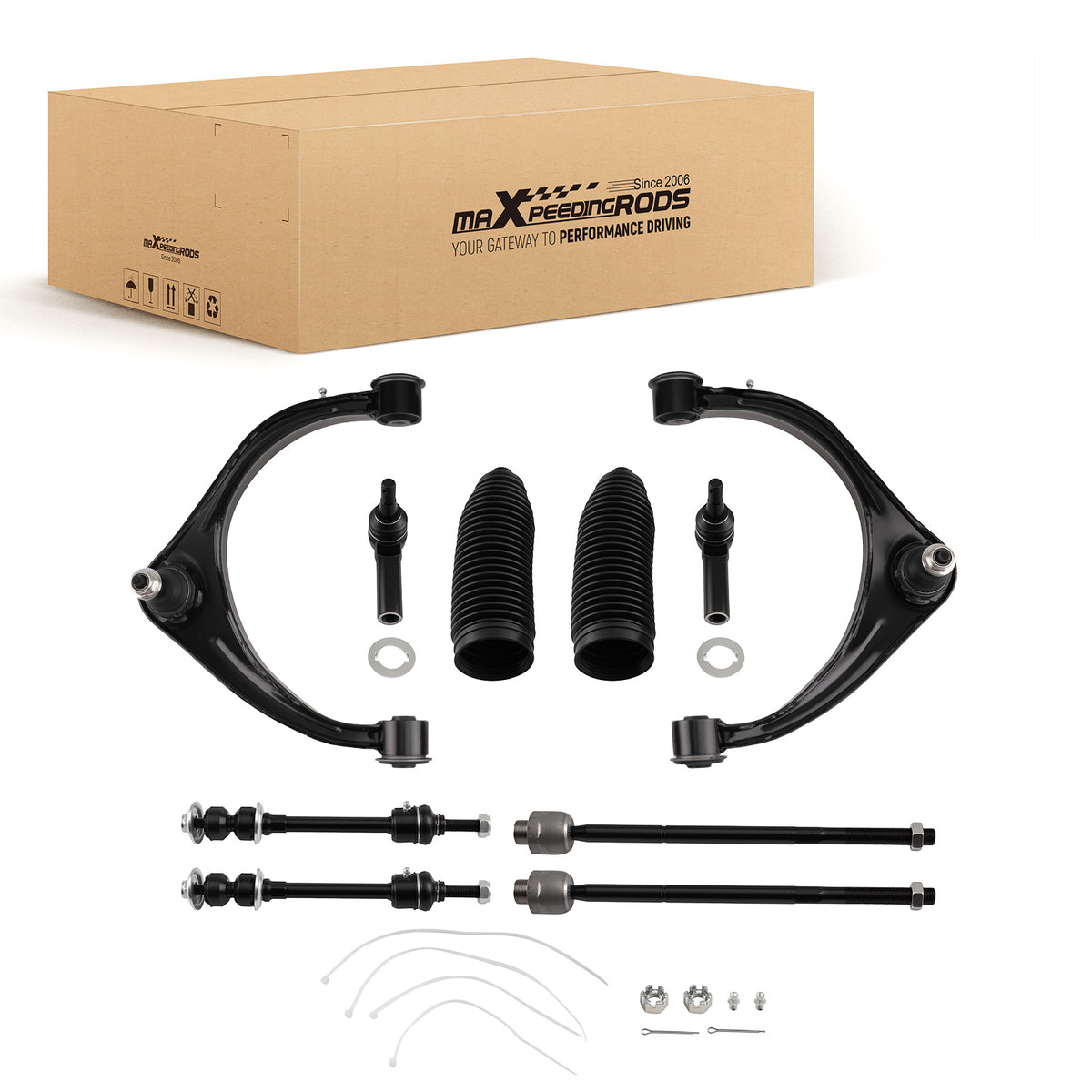 5-Lug Front upper Control Arm w/Ball Join Sway Bar Tierods compatible For RAM 1500 2009-12