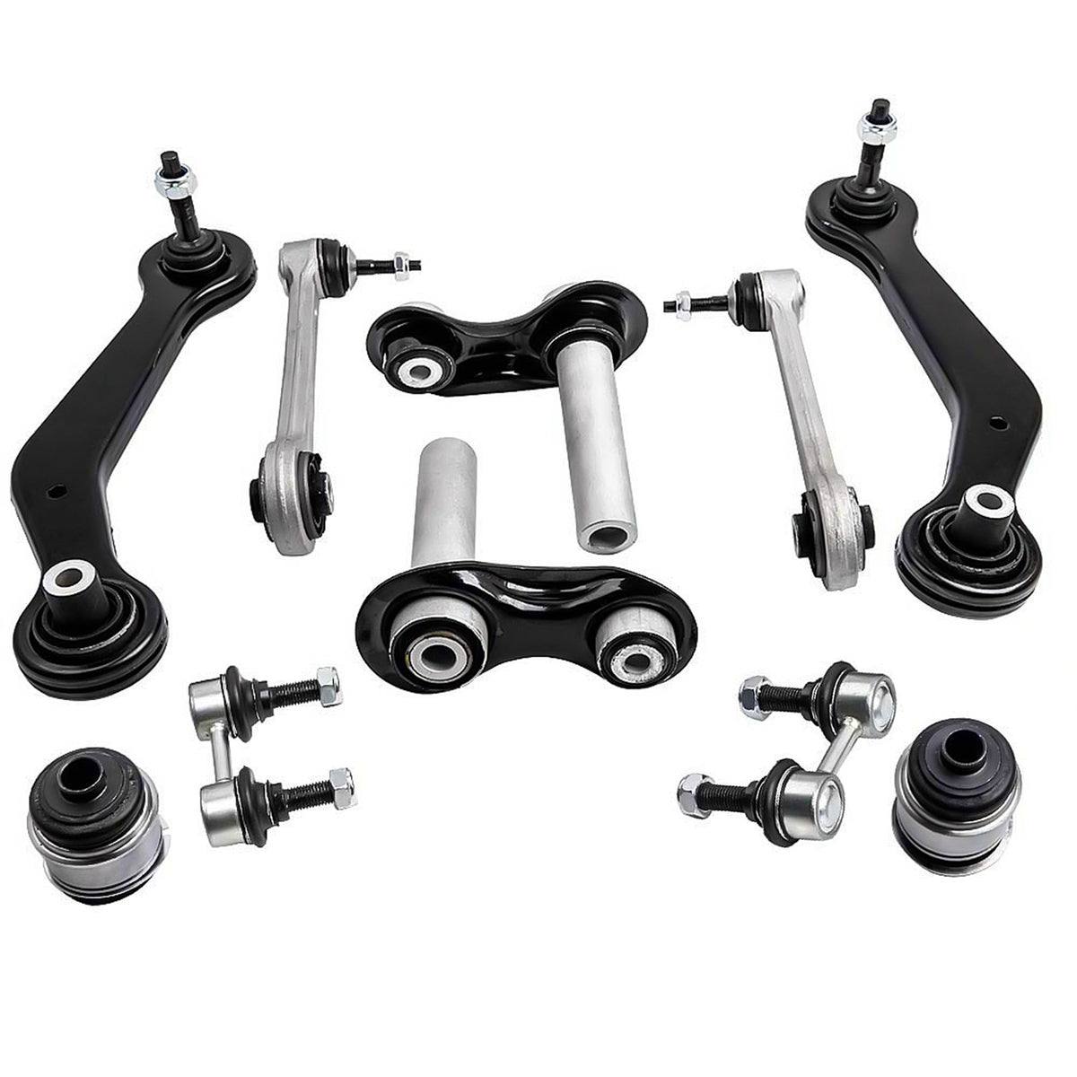 10 Pcs Rear Control Arms Kit compatible For BMW X5 2.5i/3.0i/4.4i M62/4.4i N62/4.6is/4.8is