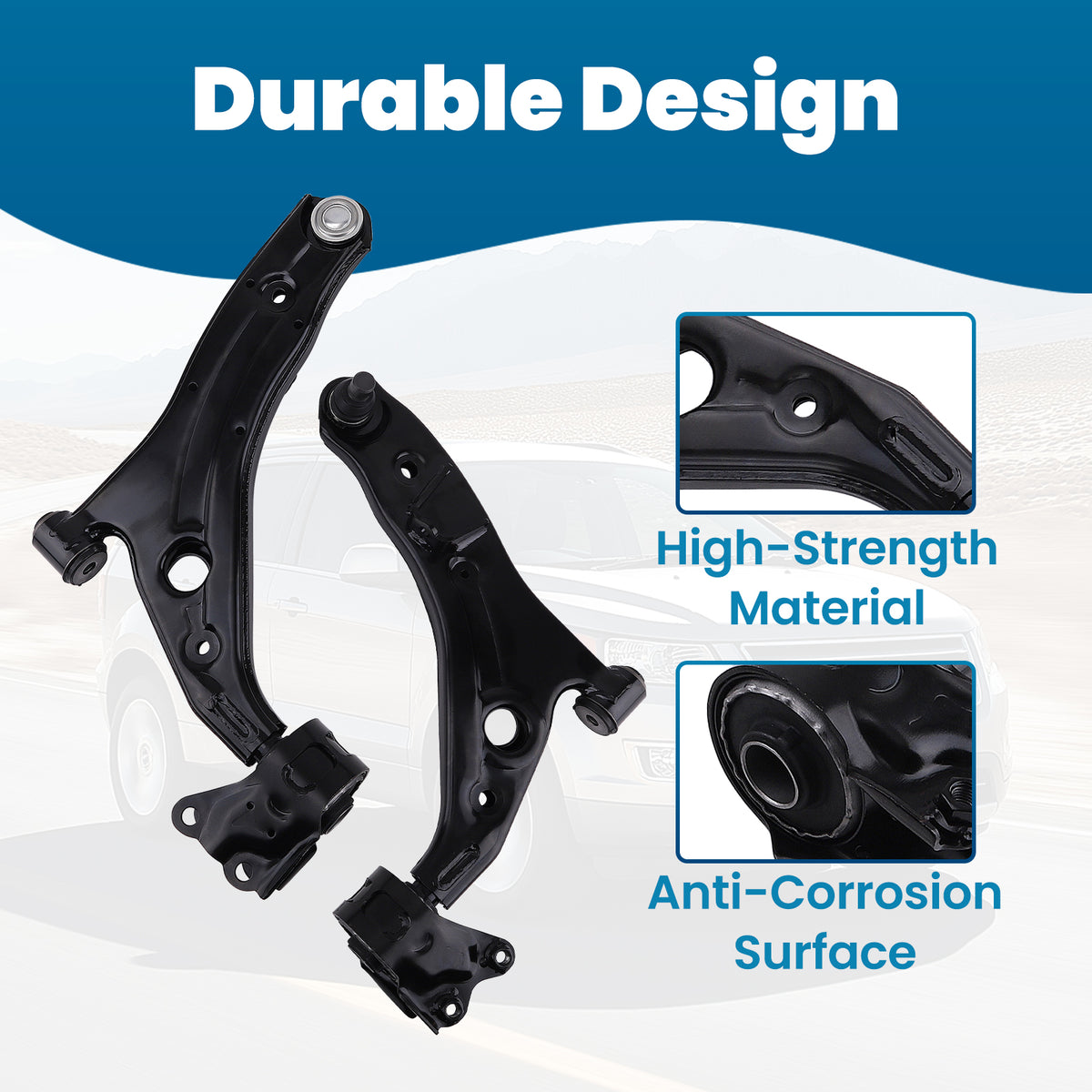 2Pcs Front Lower Control Arm with Ball Joints Compatible For Ford Edge 2007-2014 Compatible For Lincoln MKX 2007-2015, K620487 K620486
