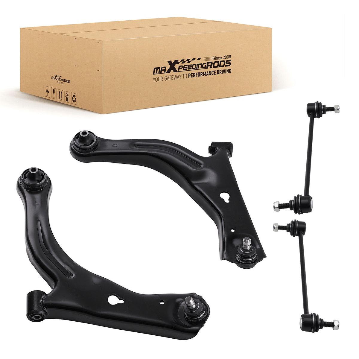 4x Front Lower Control Arm Sway Bar Link compatible For Ford Escape compatible For Mazda Tribute 2001-2004