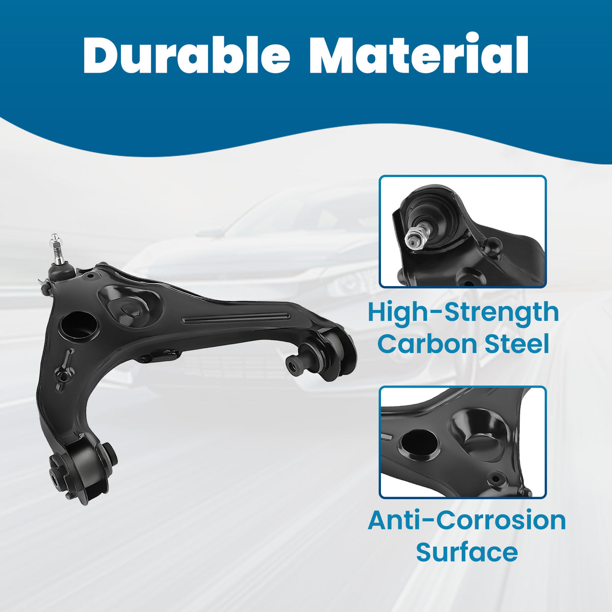 Front Lower Control Arm Right For 2009-2013 compatible For Ford F-150 Truck Expedition K621266