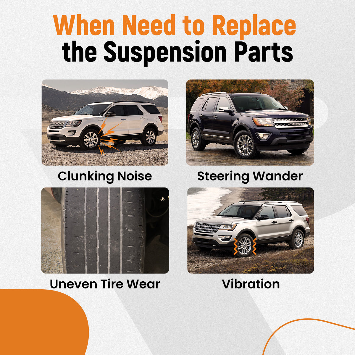 Rear Upper Control Arms Sway Bar Links Kit compatible For Ford Explorer Flex Taurus MKS MKT
