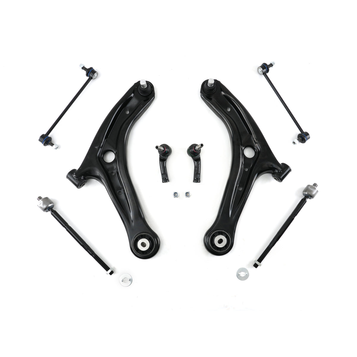 8x Front Lower Control ArmBall Joint +Sway Bar Link compatible For Ford Fiesta 2011-2019