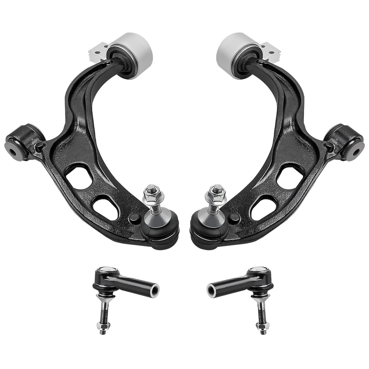 4 Pcs Suspension Front Lower Control Arm amp; Outer Tie Rod End compatible For Ford Taurus