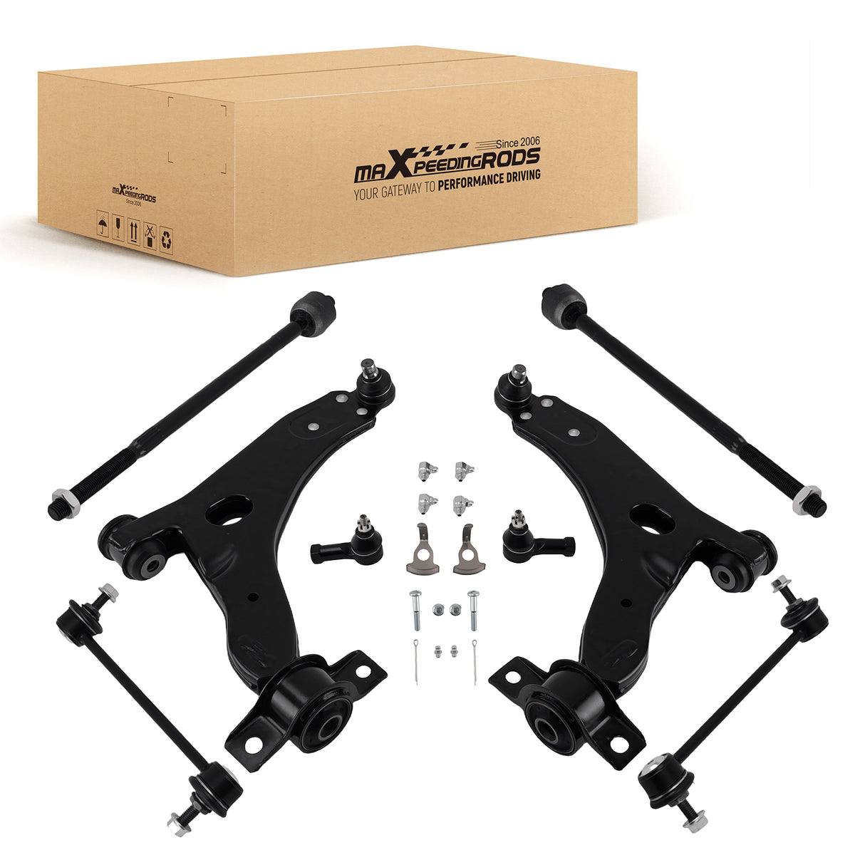 Suspension Kit For 2006-2011 compatible For Ford Focus New 8pcs Front Lower Control Arms Set