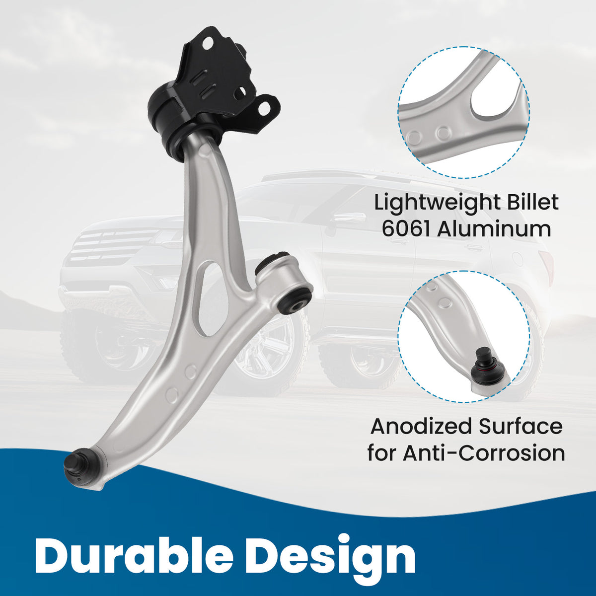 Lower Control Arm Assembly Right Front compatible For Ford Focus C-Max 2012-18 CMS401101