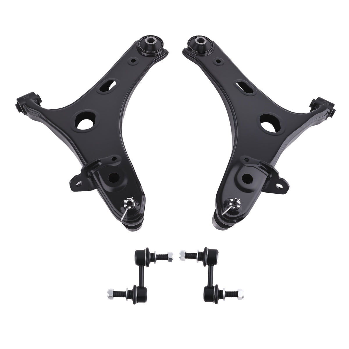 4pc Front Lower Control Arms + Sway Bar Left Right For 2014-2018 compatible For Subaru Forester