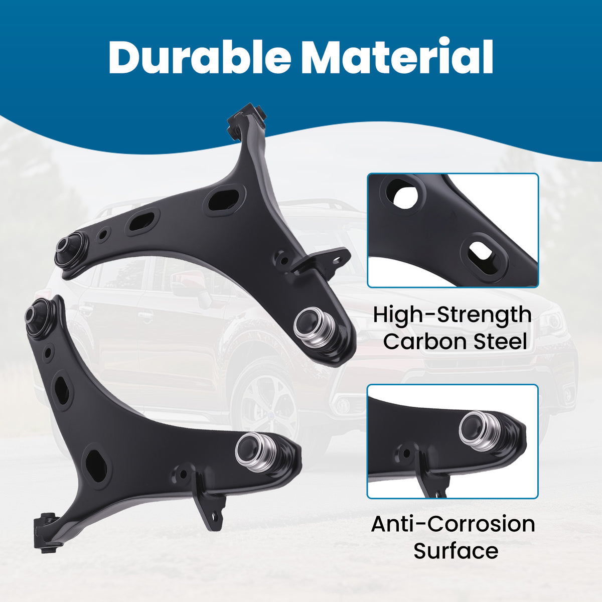 4pc Front Lower Control Arms + Sway Bar Left Right For 2014-2018 compatible For Subaru Forester